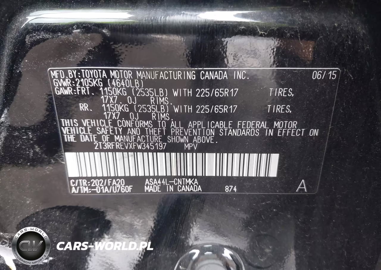2015 Toyota Rav4 Xle VIN:2T3RFREVXFW345197 - 9