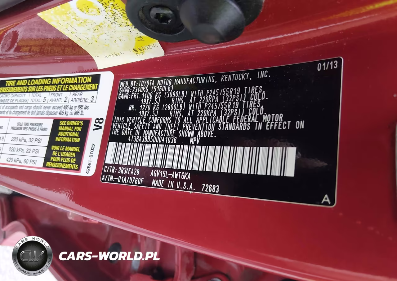 2013 Toyota Venza Le VIN:4T3BA3BB5DU041036 - 9