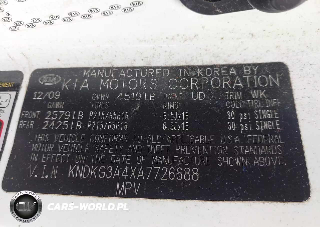 2010 Kia Sportage Lx VIN:KNDKG3A4XA7726688 - 9