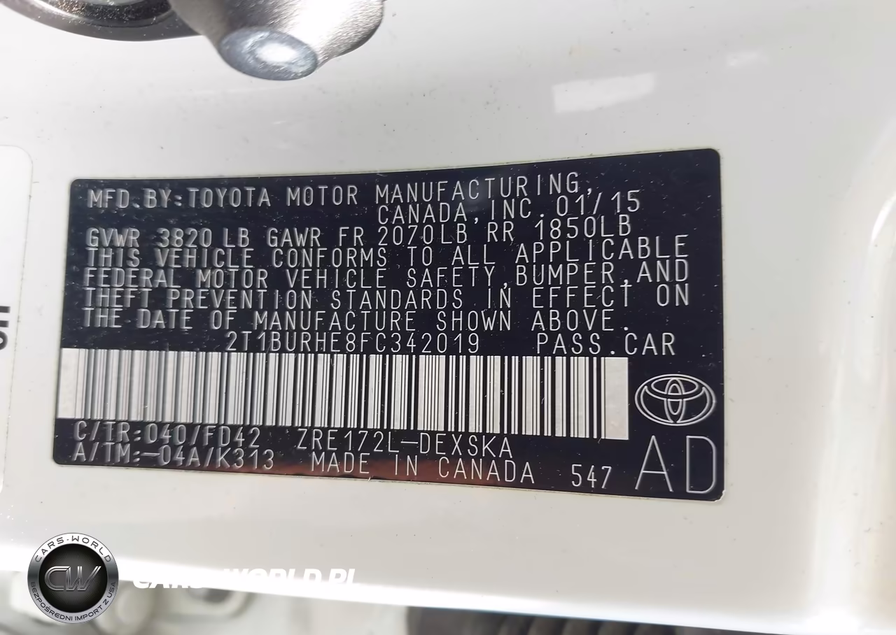 2015 Toyota Corolla S Plus VIN:2T1BURHE8FC342019 - 9