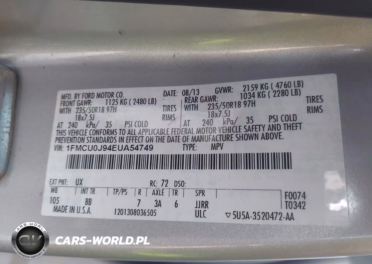 2014 Ford Escape Titanium VIN:1FMCU0J94EUA54749 - 9