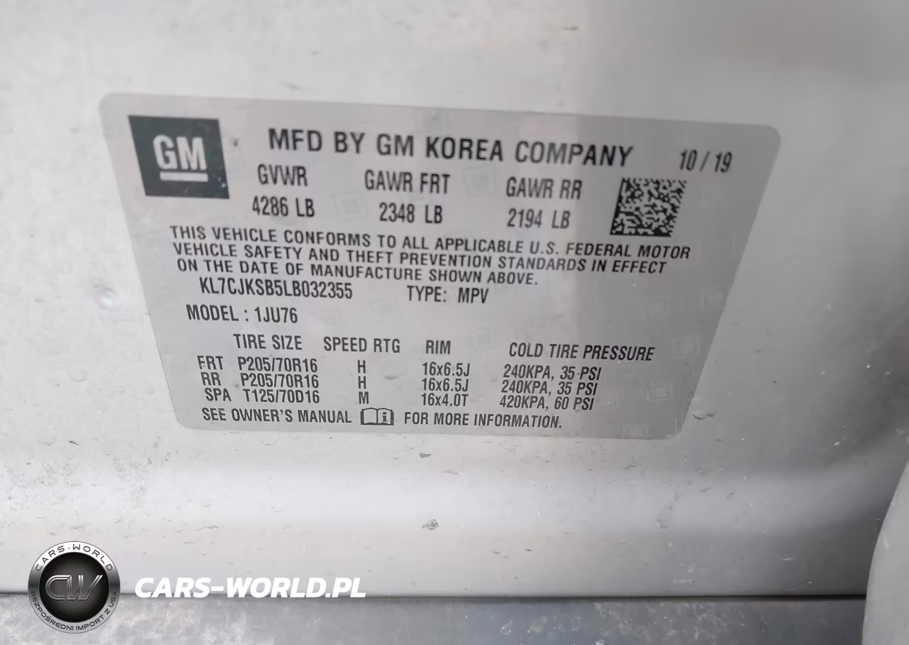 2020 Chevrolet Trax Fwd Ls VIN:KL7CJKSB5LB032355 - 9
