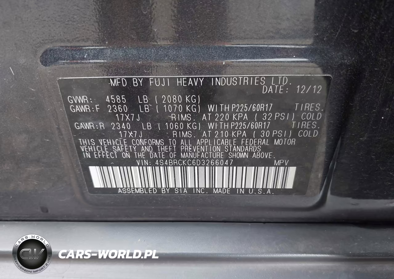 2013 Subaru Outback 2.5I Limited VIN:4S4BRCKC6D3266047 - 9