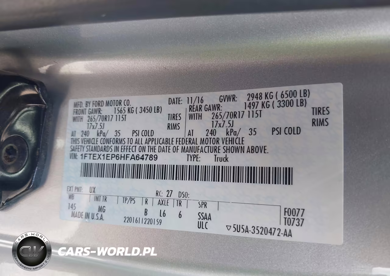 2017 Ford F-150 Xlt VIN:1FTEX1EP6HFA64789 - 9