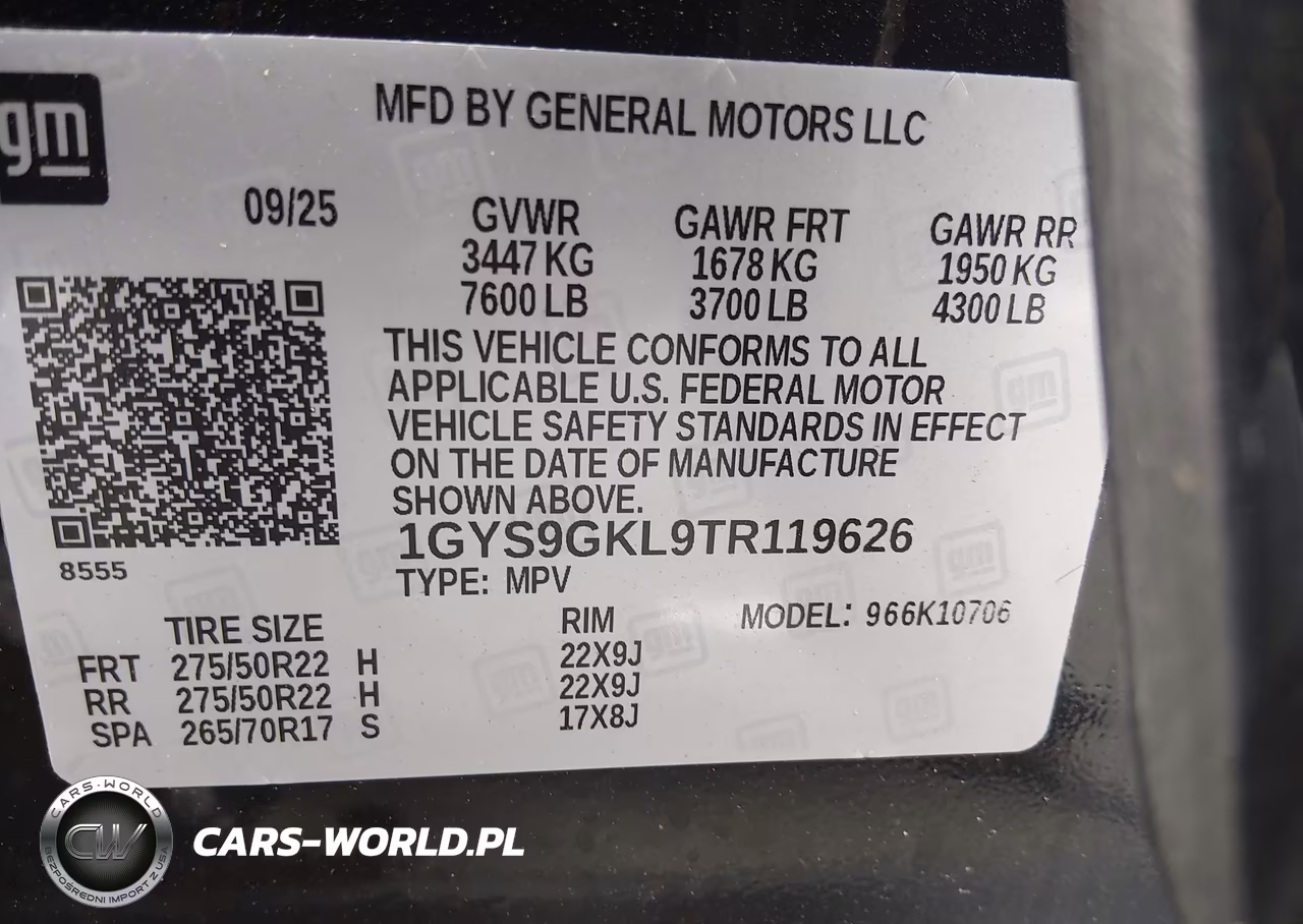 2026 Cadillac Escalade Platinum Sport VIN:1GYS9GKL9TR119626 - 9