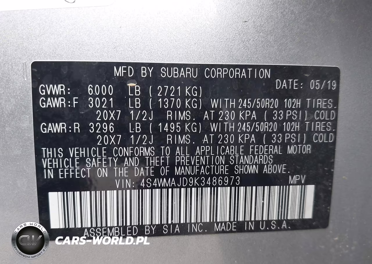 2019 Subaru Ascent Limited VIN:4S4WMAJD9K3486973 - 9