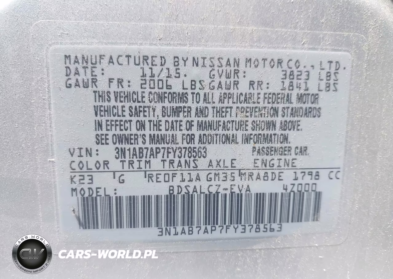 2015 Nissan Sentra S VIN:3N1AB7AP7FY378563 - 9