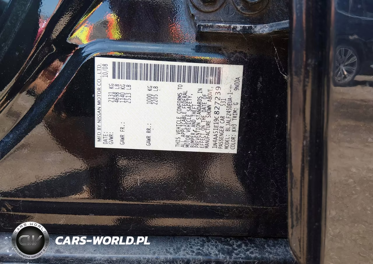 2009 Nissan Maxima 3.5 Sv VIN:1N4AA51E19C827239 - 9