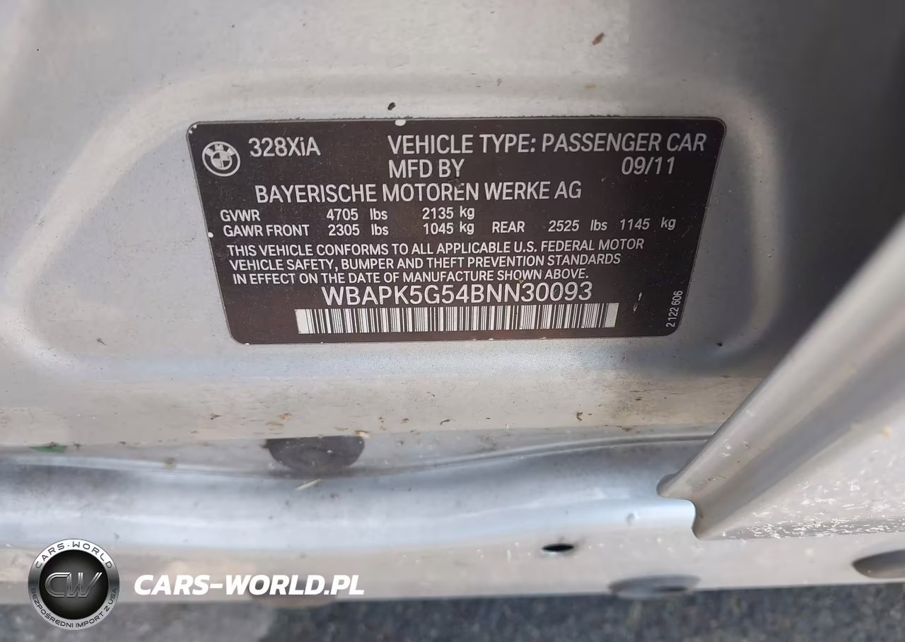 2011 BMW 328I xDrive VIN:WBAPK5G54BNN30093 - 9