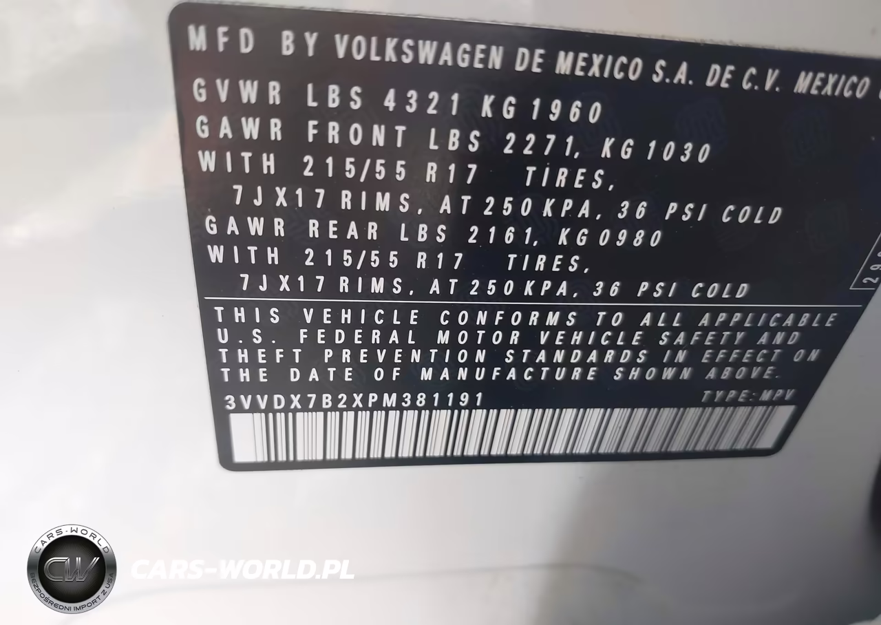 2023 Volkswagen Taos 1.5T S VIN:3VVDX7B2XPM381191 - 9