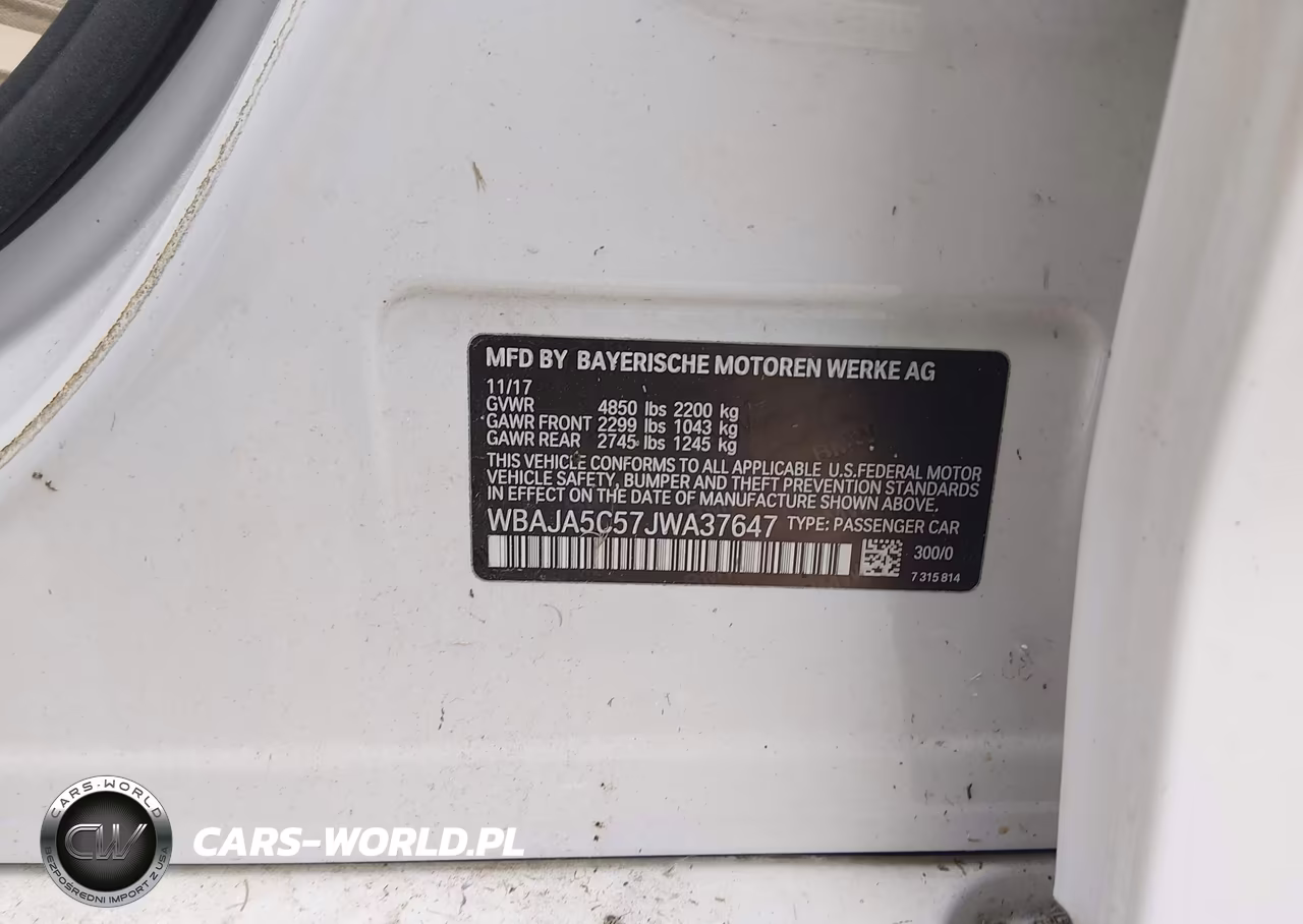 2018 BMW 530I VIN:WBAJA5C57JWA37647 - 9