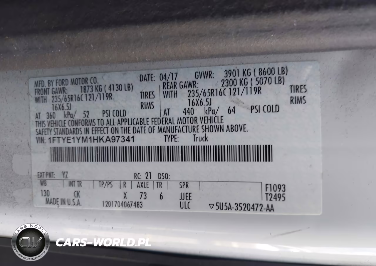 2017 Ford Transit-150 VIN:1FTYE1YM1HKA97341 - 9