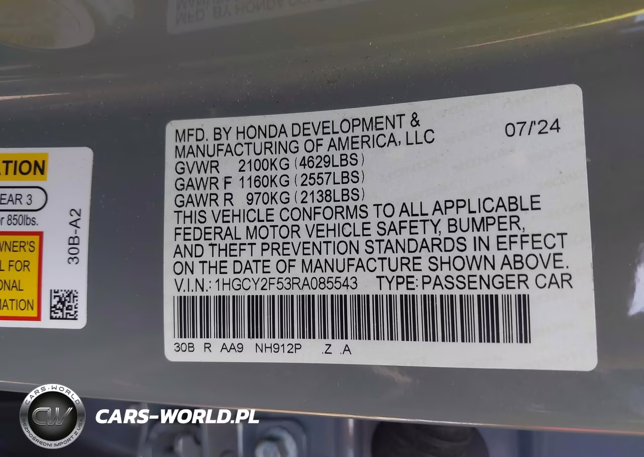 2024 Honda Accord Hybrid Sport VIN:1HGCY2F53RA085543 - 9