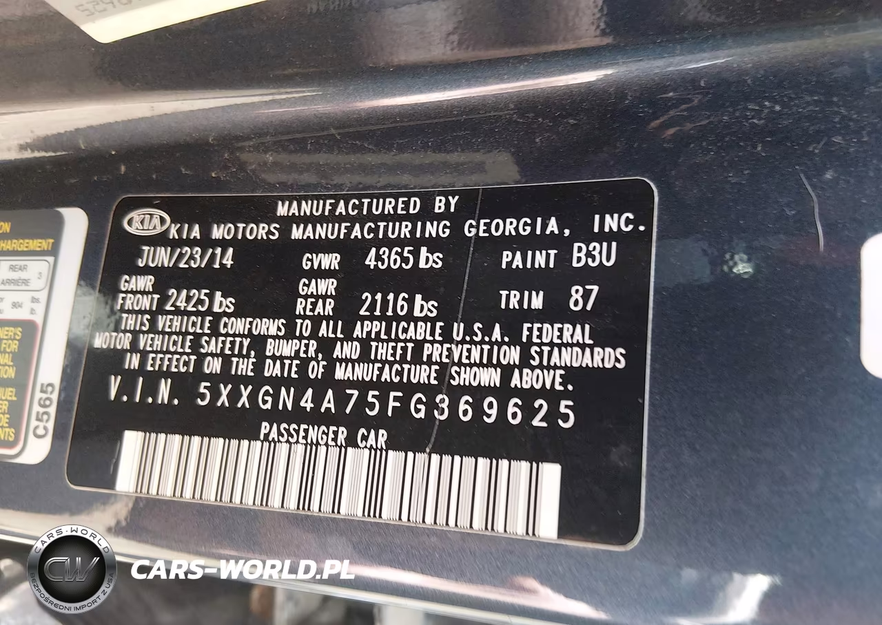 2015 Kia Optima Ex VIN:5XXGN4A75FG369625 - 9