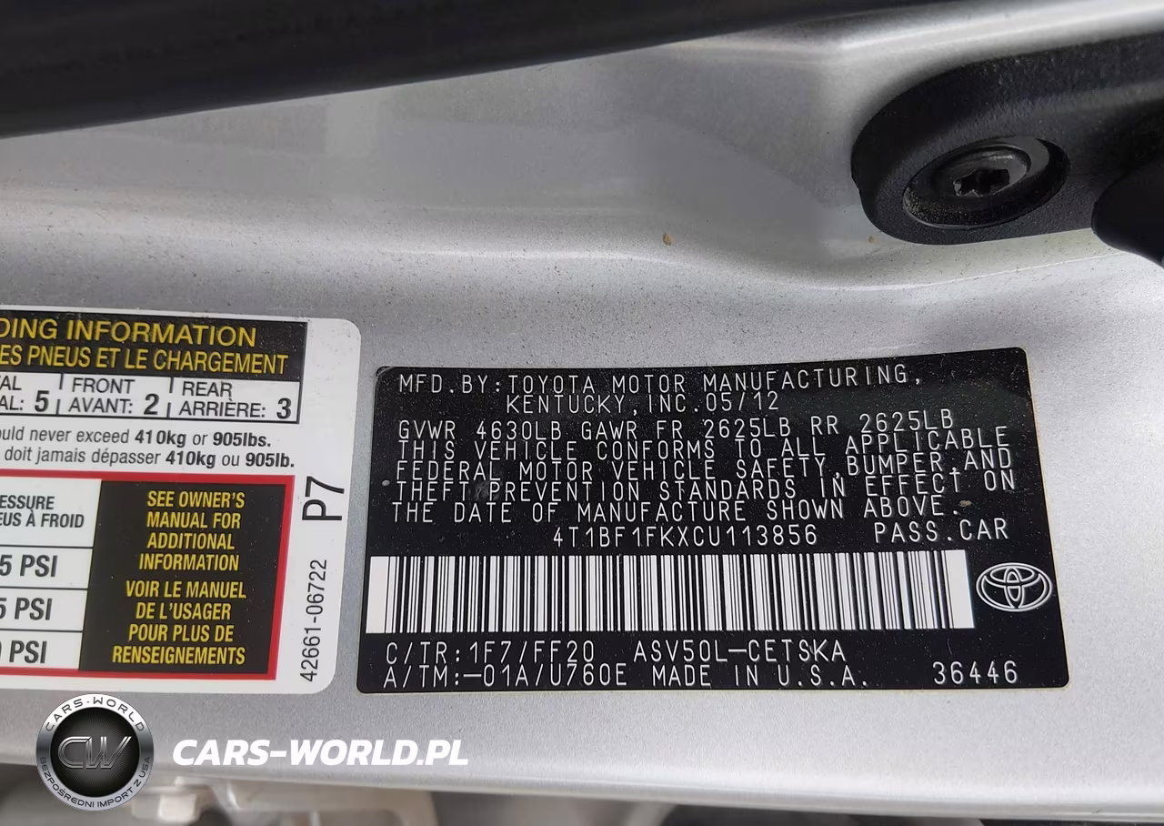 2012 Toyota Camry Se VIN:4T1BF1FKXCU113856 - 9