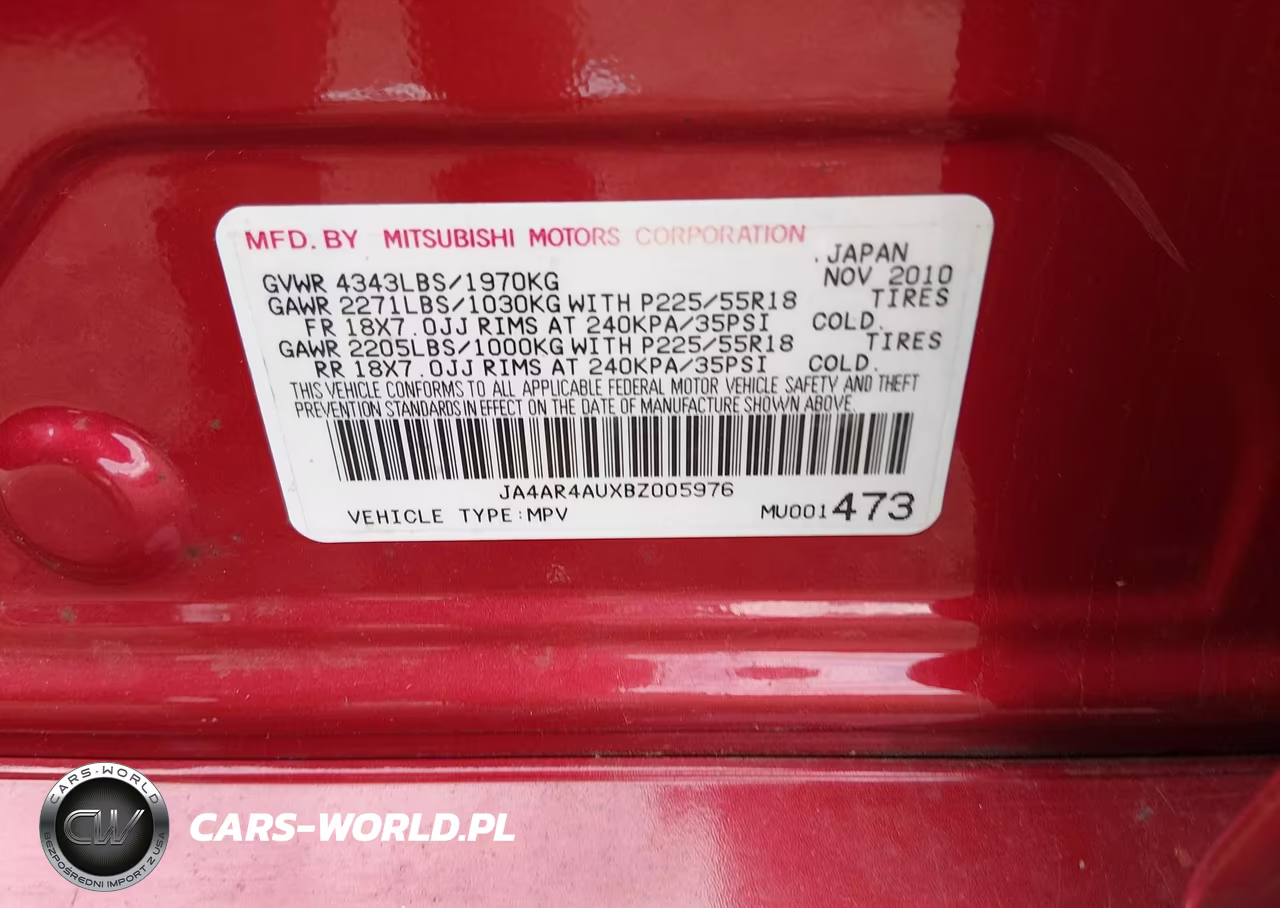 2011 Mitsubishi Outlander Sport Se VIN:JA4AR4AUXBZ005976 - 9