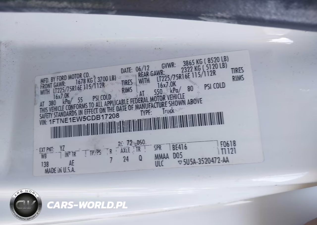 2012 Ford E-150 Commercial VIN:1FTNE1EW5CDB17208 - 9