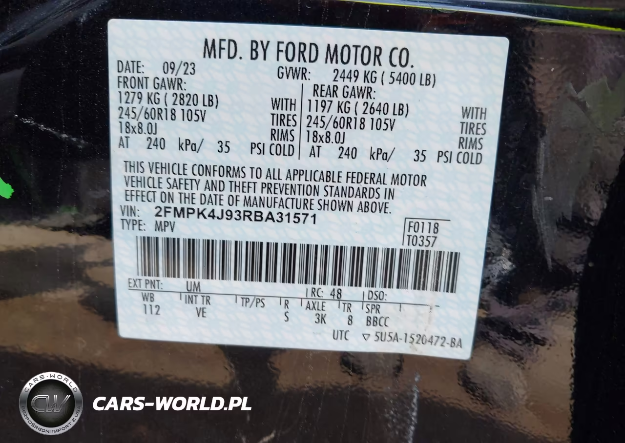 2024 Ford Edge Sel VIN:2FMPK4J93RBA31571 - 9