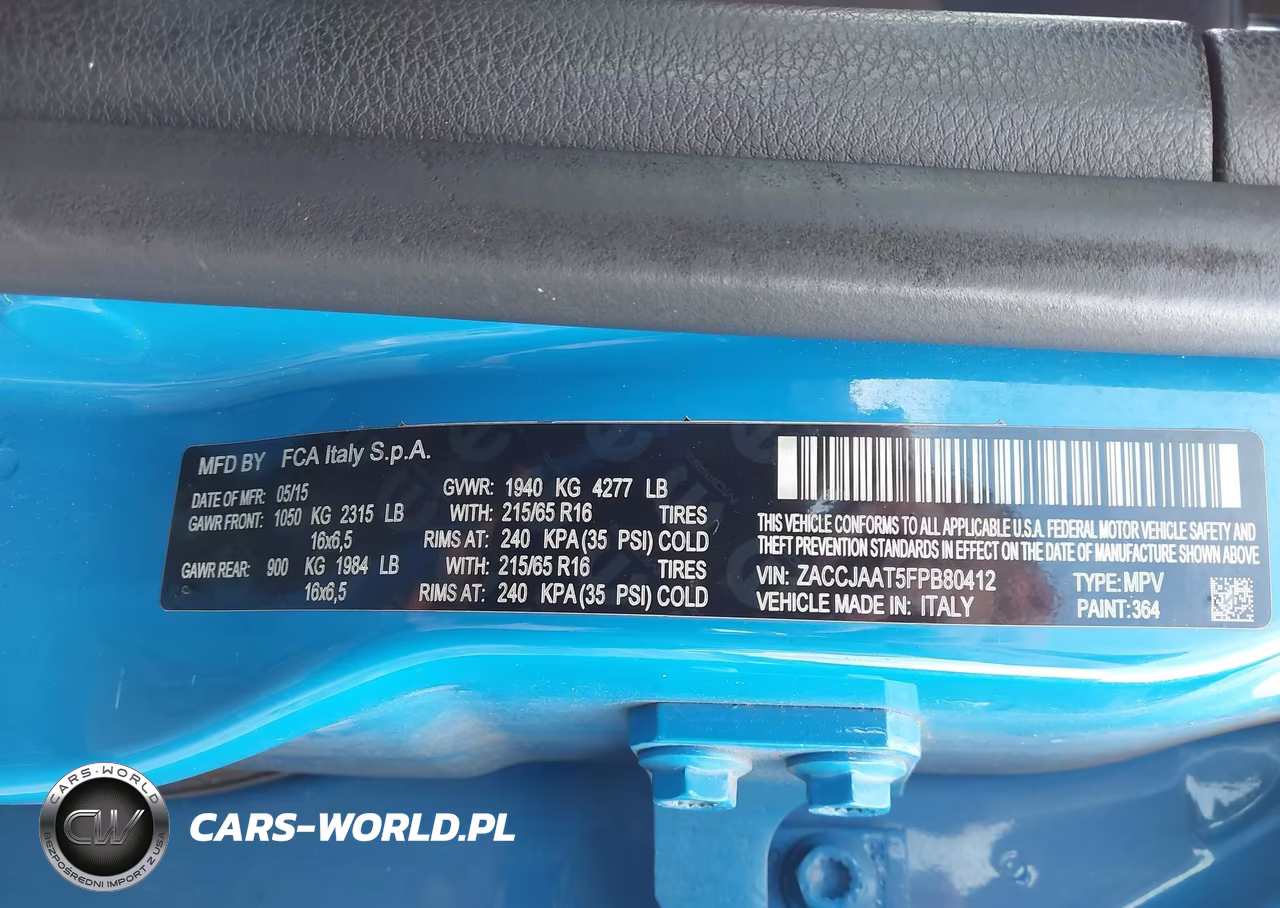 2015 Jeep Renegade Sport VIN:ZACCJAAT5FPB80412 - 9