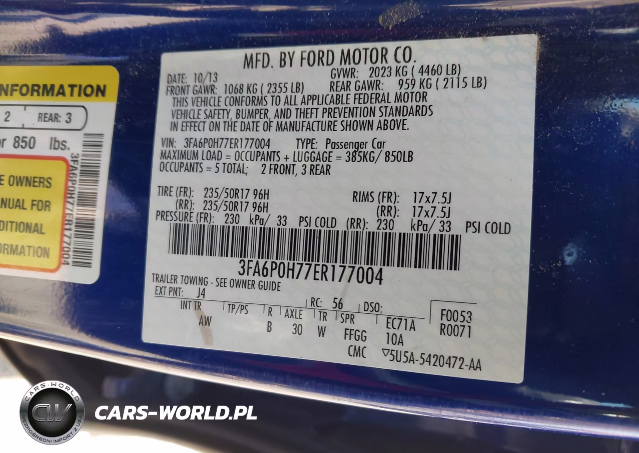 2014 Ford Fusion Se VIN:3FA6P0H77ER177004 - 9