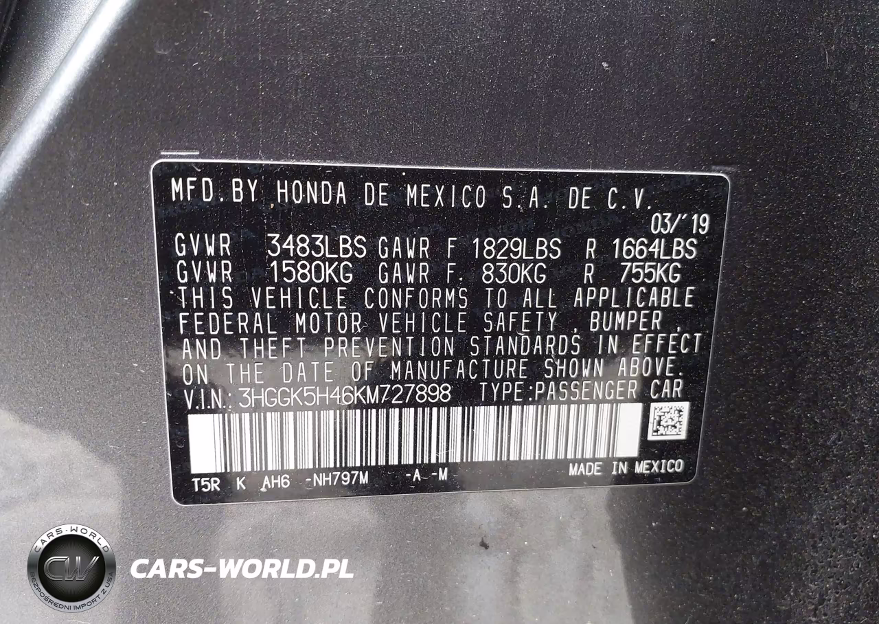 2019 Honda Fit Lx VIN:3HGGK5H46KM727898 - 9
