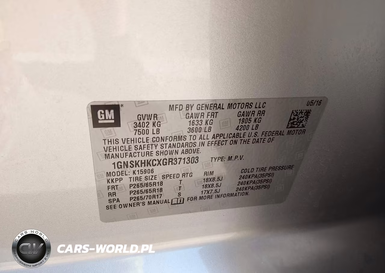 2016 Chevrolet Suburban Lt VIN:1GNSKHKCXGR371303 - 9