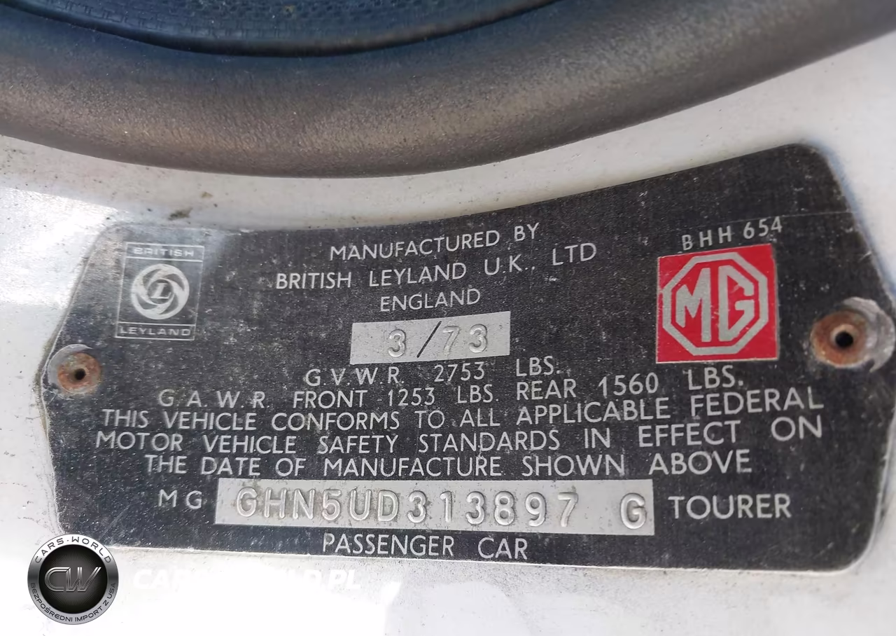 1973 Mgb Car VIN:GHN5UD313897G - 9