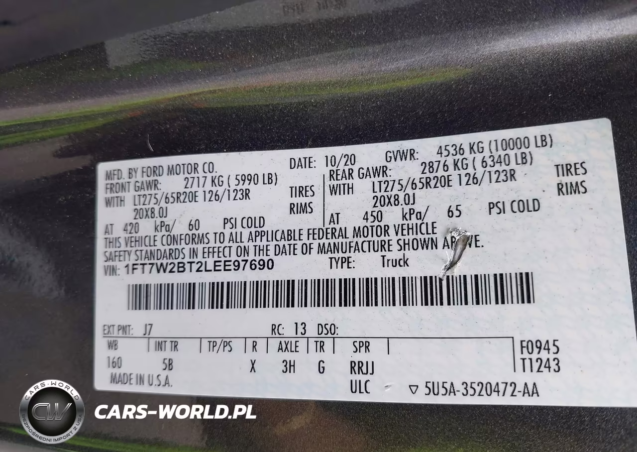 2020 Ford F-250 Lariat VIN:1FT7W2BT2LEE97690 - 9