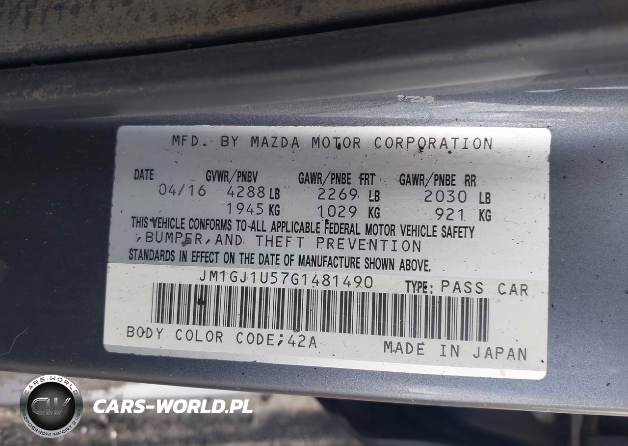 2016 Mazda Mazda6 I Sport VIN:JM1GJ1U57G1481490 - 9