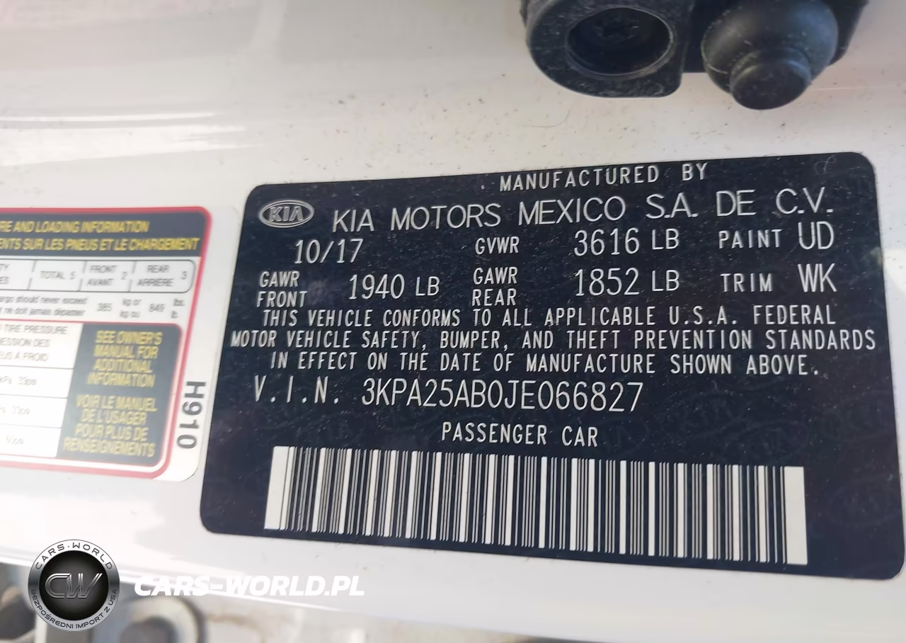 2018 Kia Rio Lx VIN:3KPA25AB0JE066827 - 9