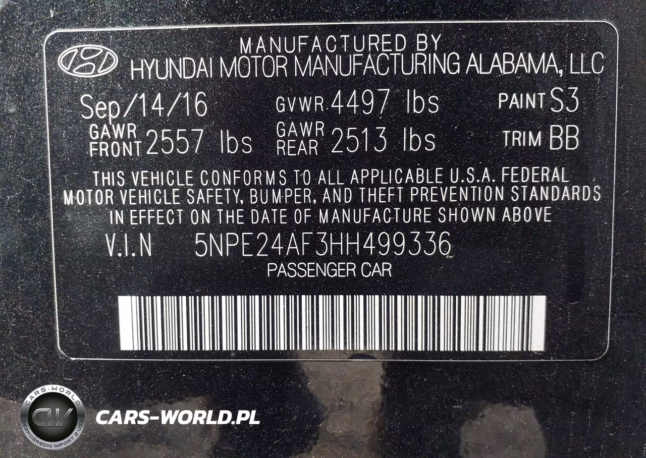 2017 Hyundai Sonata Se VIN:5NPE24AF3HH499336 - 9