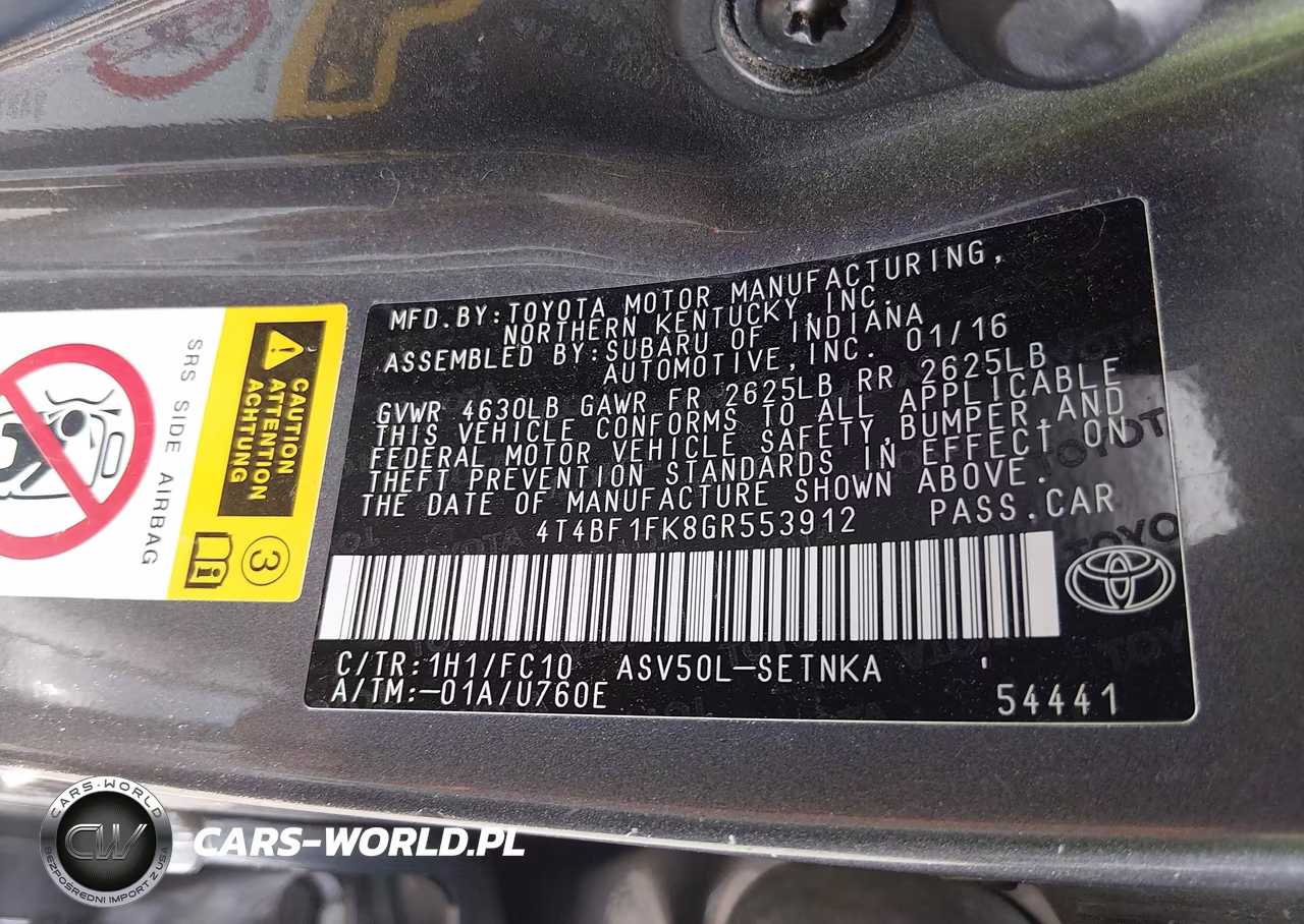 2016 Toyota Camry Le VIN:4T4BF1FK8GR553912 - 9