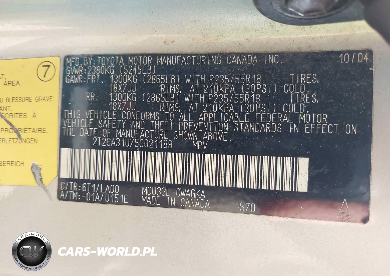 2005 Lexus Rx 330 VIN:2T2GA31U75C021189 - 9