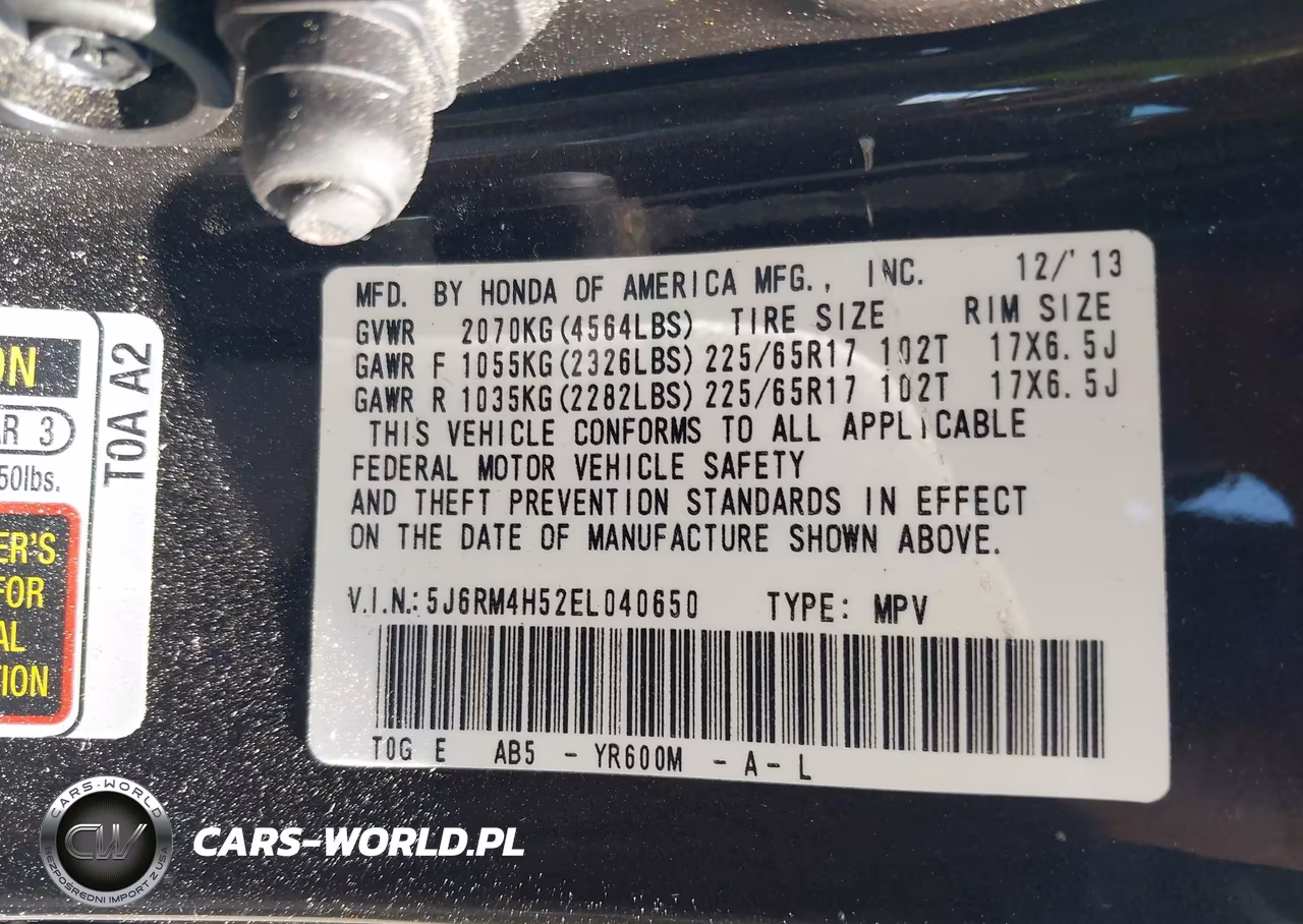 2014 Honda Cr-V Ex VIN:5J6RM4H52EL040650 - 9
