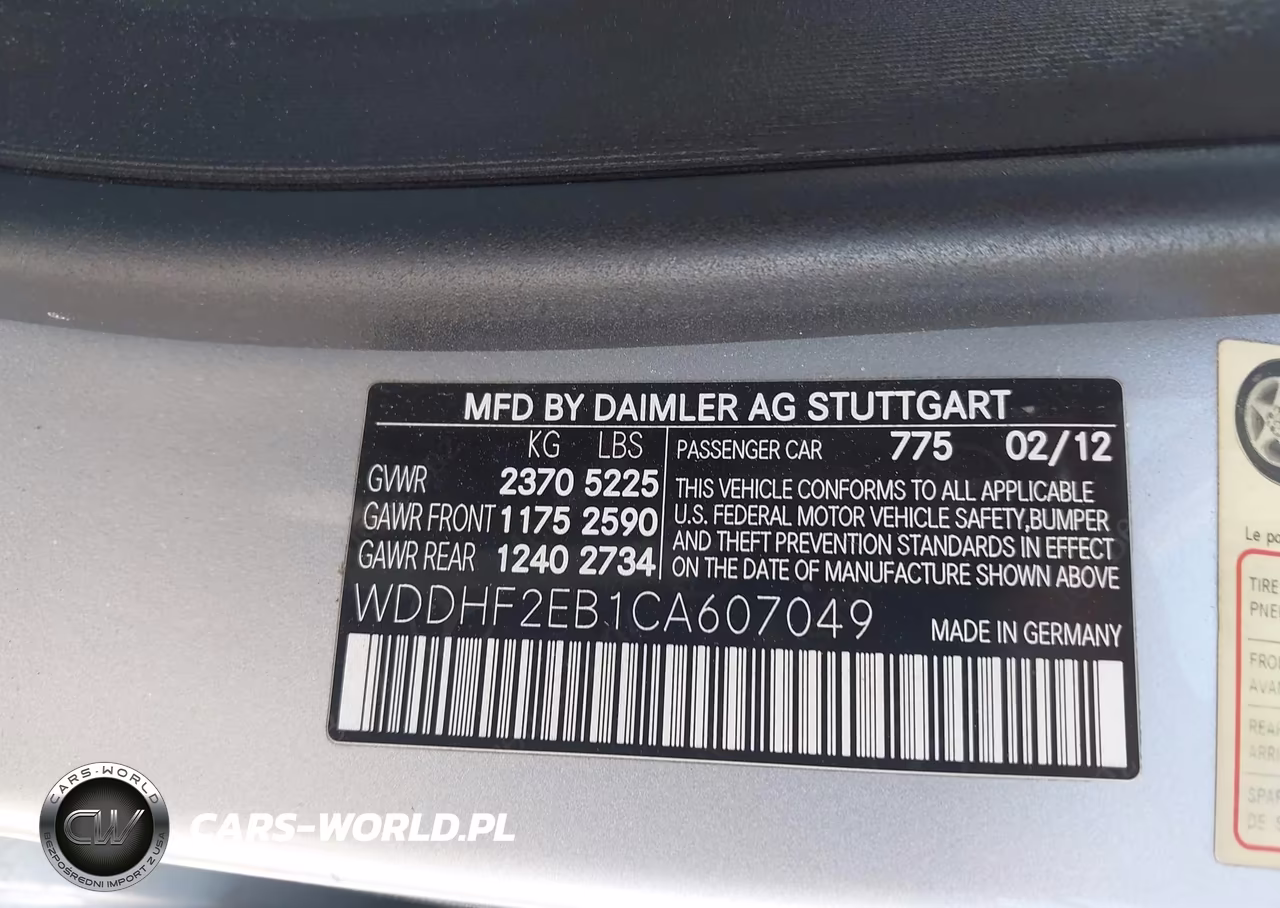 2012 Mercedes-Benz E 350 Bluetec VIN:WDDHF2EB1CA607049 - 9