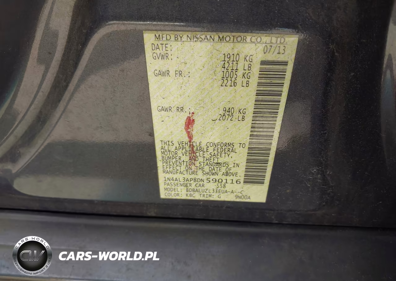 2013 Nissan Altima 2.5 Sv VIN:1N4AL3AP8DN590116 - 9