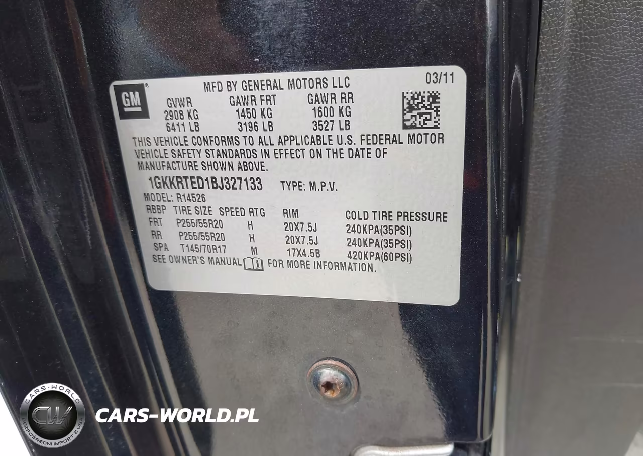 2011 GMC Acadia Denali VIN:1GKKRTED1BJ327133 - 9