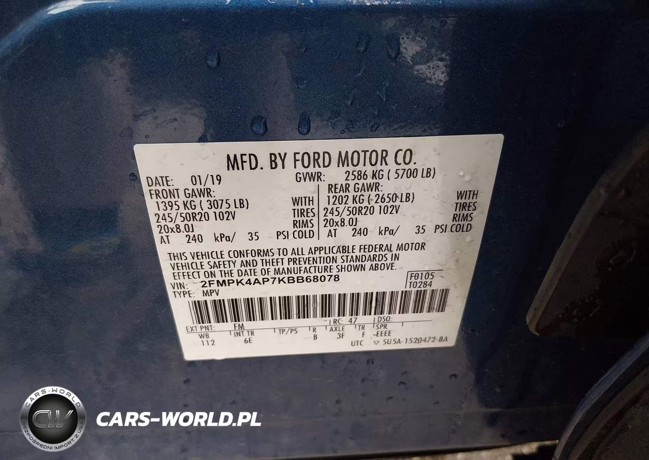 2019 Ford Edge St VIN:2FMPK4AP7KBB68078 - 9