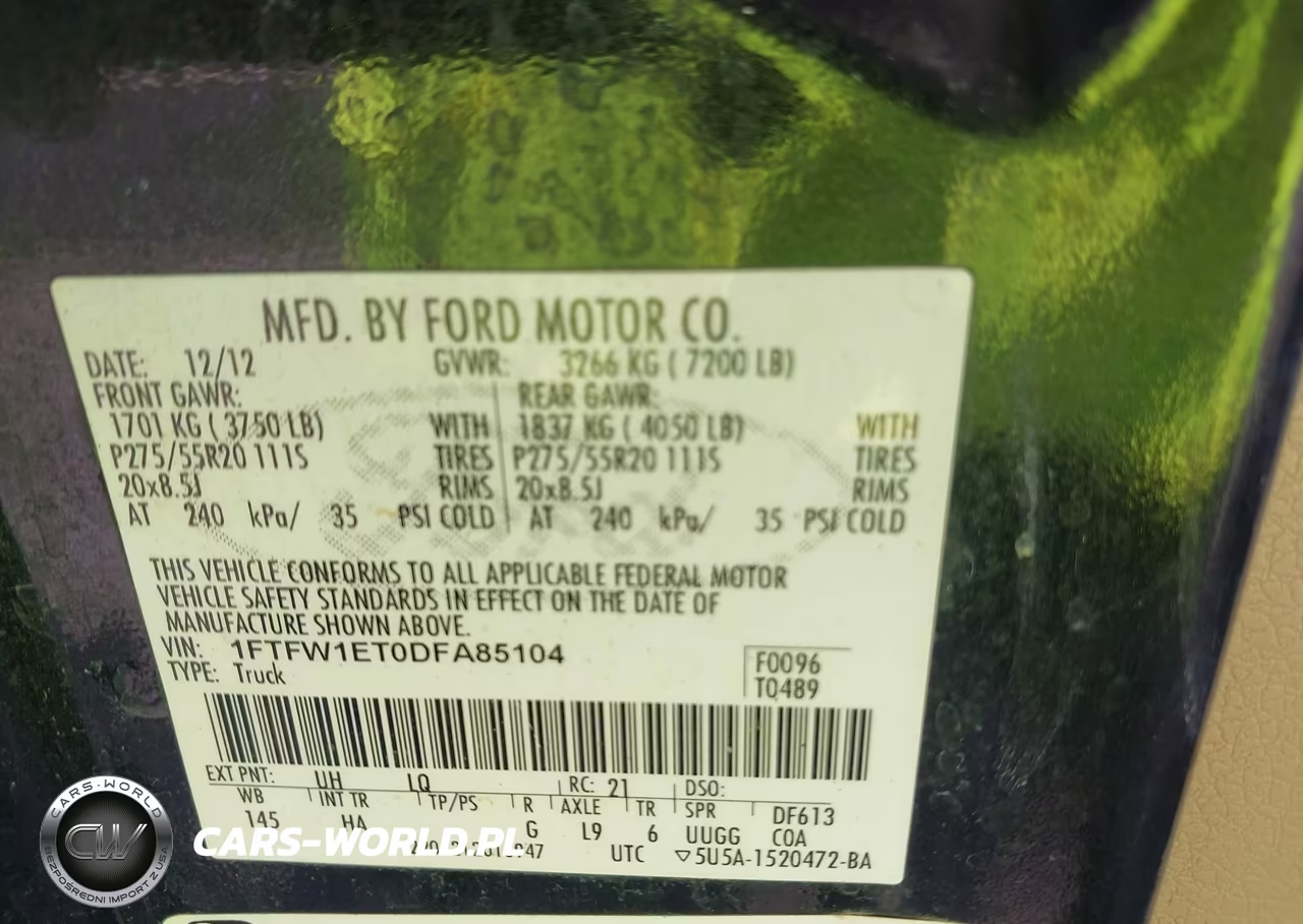 2013 Ford F-150 Lariat VIN:1FTFW1ET0DFA85104 - 9