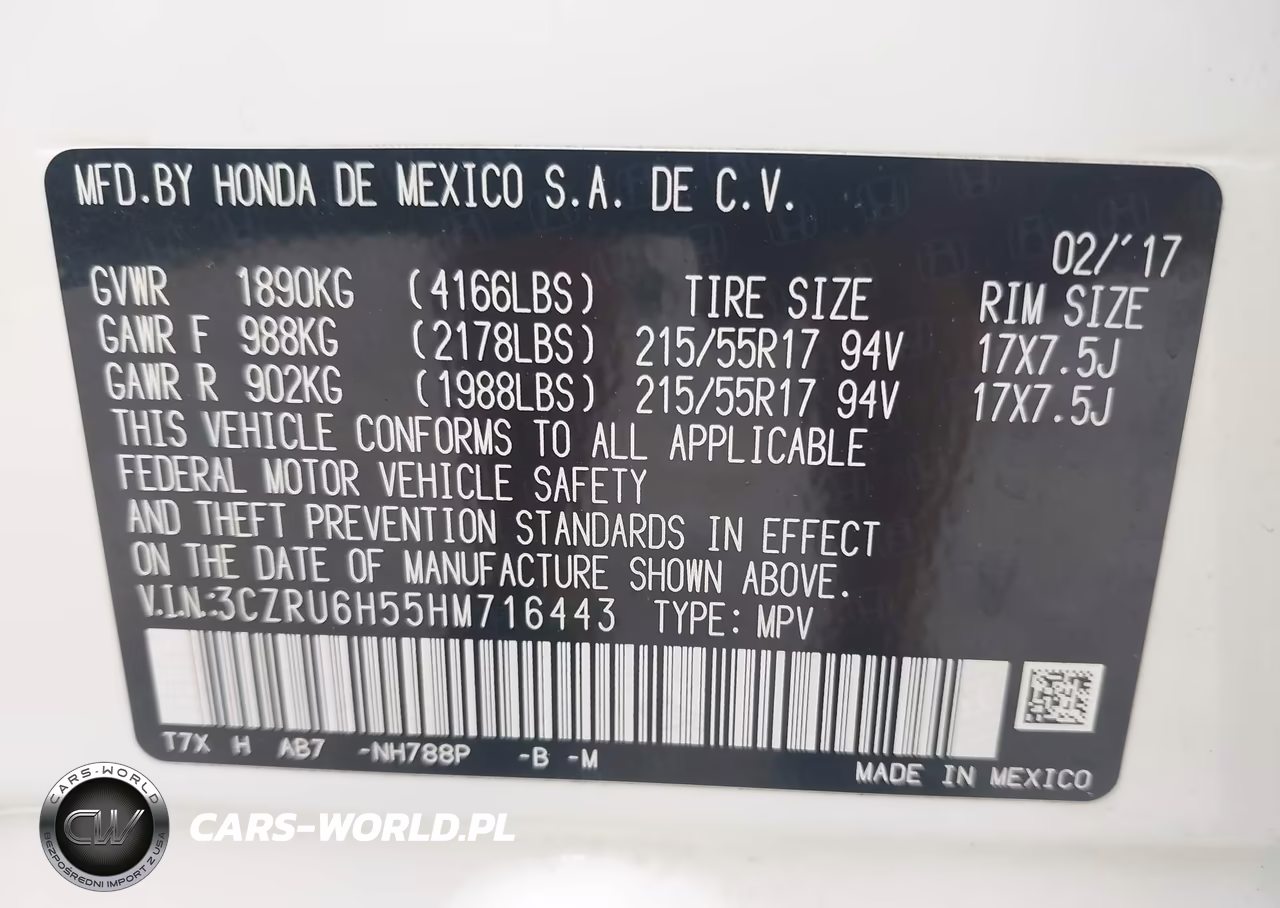 2017 Honda Hr-V Ex VIN:3CZRU6H55HM716443 - 9