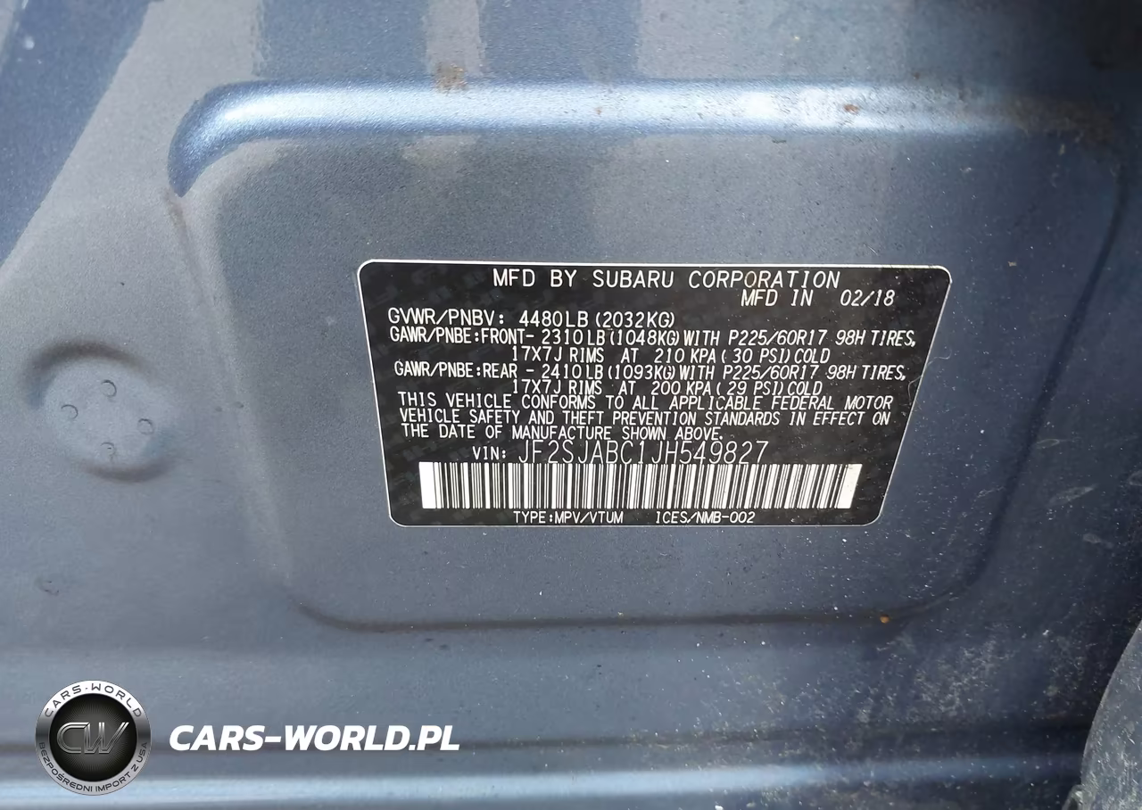 2018 Subaru Forester 2.5I VIN:JF2SJABC1JH549827 - 9
