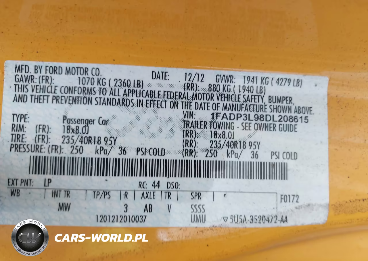 2013 Ford Focus St VIN:1FADP3L98DL208615 - 9