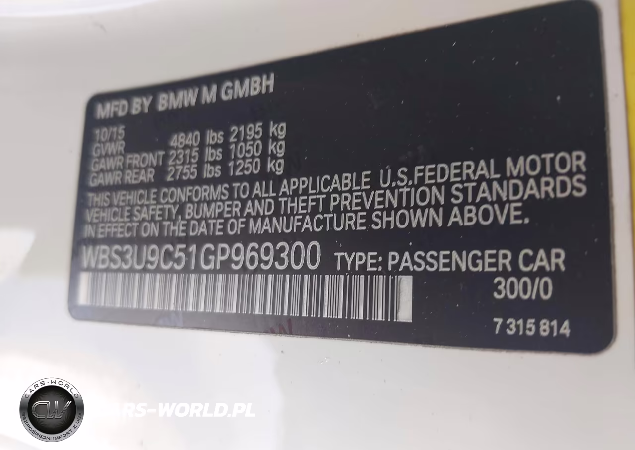 2016 BMW M4 VIN:WBS3U9C51GP969300 - 9