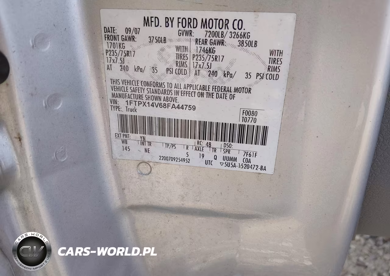 2008 Ford F-150 VIN:1FPTX14V68FA44759 - 9