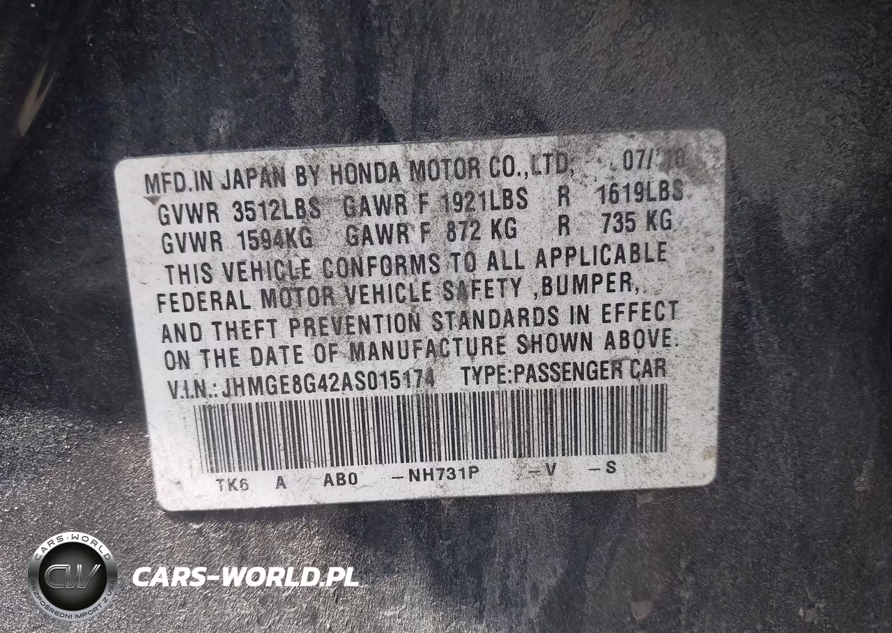 2010 Honda Fit Sport VIN:JHMGE8G42AS015174 - 9