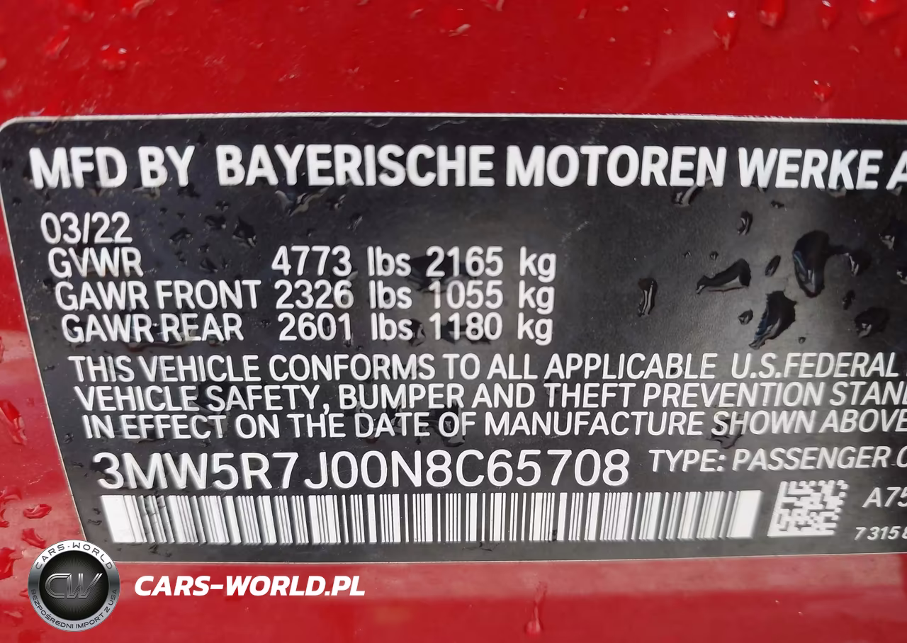 2022 BMW 330Xi VIN:3MW5R7J00N8C65708 - 9