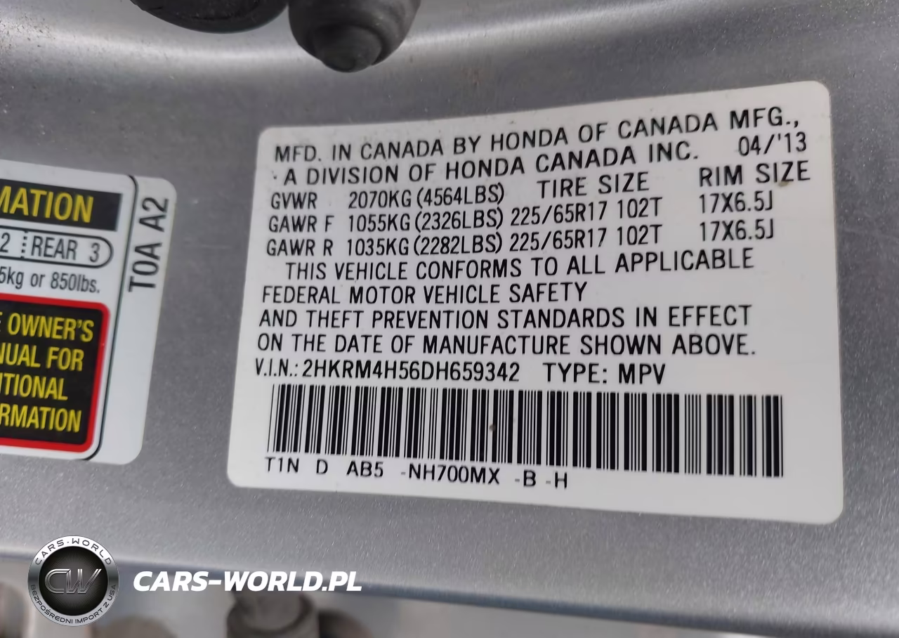 2013 Honda Cr-V Ex VIN:2HKRM4H56DH659342 - 9