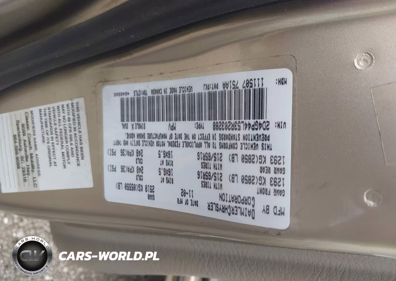 2003 Dodge Grand Caravan Sport VIN:2D4GP44L53R203288 - 9