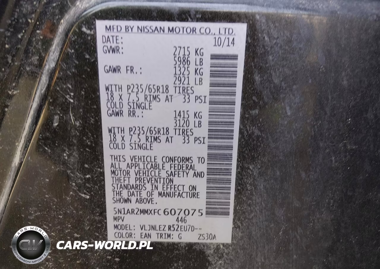 2015 Nissan Pathfinder Sv VIN:5N1AR2MMXFC607075 - 9