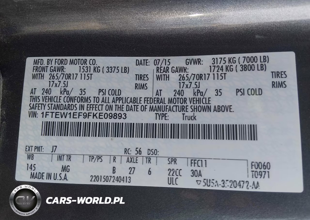 2015 Ford F-150 Xlt VIN:1FTEW1EF9FKE09893 - 9